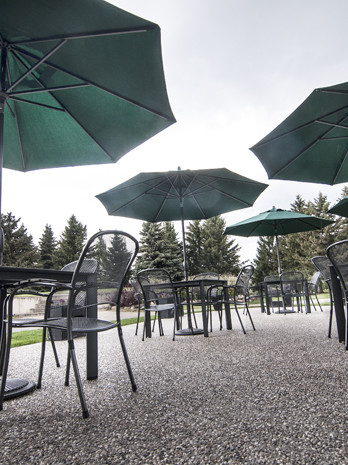 patio tables at The Links at Spruce Grove