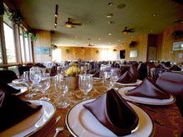 table settings for group booking, meeting, banquet at The Links at Spruce Grove