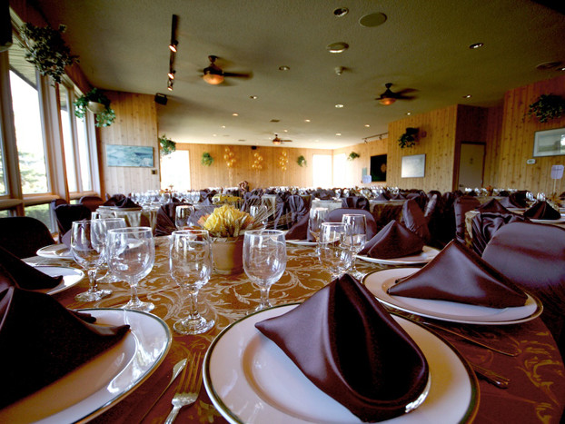 table settings for group booking, meeting, banquet at The Links at Spruce Grove